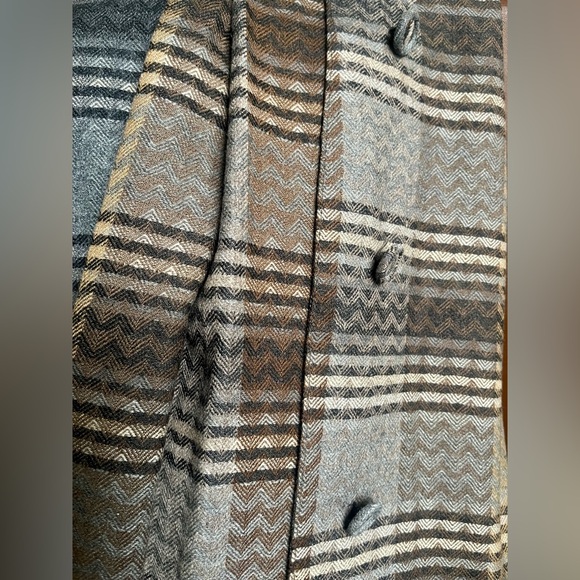 100% virgin wool vintage wrap skirt S/M size made in CA EUC muted unique colours - Picture 6 of 8